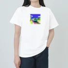 Yokaze_8の緑色の電車 ヘビーウェイトTシャツ