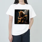 Gavi'sのRockなCat 猫ギターバージョン2 ヘビーウェイトTシャツ