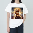 開運グッズショップ＠やんちゃな仔猫の開運！金の招き猫 Heavyweight T-Shirt