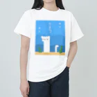 踏(ふみ)ちゃんのちんあにゃご(しろ) ヘビーウェイトTシャツ