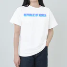 ON NOtEの韓国 ロゴブルー ヘビーウェイトTシャツ