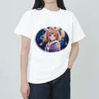 Lupinusのウサ耳可愛い少女 ヘビーウェイトTシャツ