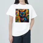 Hayate Kawakami オリジナルのサイバーパンク猫 ヘビーウェイトTシャツ