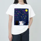 Amasyuiroのmagboxシリーズ　猫月夜 Heavyweight T-Shirt