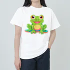 Tiny Cute Crittersのかわいいカエル ヘビーウェイトTシャツ