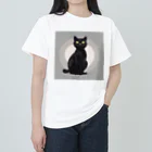 RealJapanishの黒猫 ヘビーウェイトTシャツ