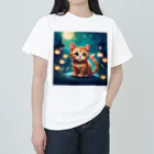 春乃遊羽アイディアイラストショップの可愛い猫のイラスト ヘビーウェイトTシャツ