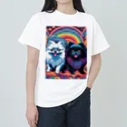 Pom-Dog'sのWhite&Black ポメラニアン ヘビーウェイトTシャツ