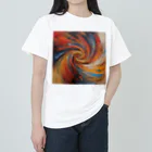 黒鷺の抽象画展ときどき爬虫類の抽象画 タイトル:激情と葛藤 ヘビーウェイトTシャツ