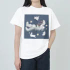 【シマエナガグッズ】ちくわファクトリーの宇宙飛行士とうさぎのきらきら Heavyweight T-Shirt