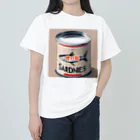 タナカ＠全力AIイラストレーターの缶詰シリーズ！サバ缶 ヘビーウェイトTシャツ