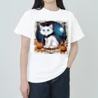 yoiyononakaのハロウィンの白猫08 Heavyweight T-Shirt