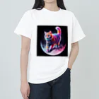 ニャーちゃんショップのムーンキャット【月で暮らす猫】 Heavyweight T-Shirt