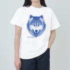 aokitaのリアルウルフデザイン［ブルー］ ヘビーウェイトTシャツ