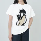 ChamarelliArtの黒猫の少女 Heavyweight T-Shirt