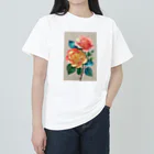 Lekeの水彩画のバラ ヘビーウェイトTシャツ