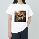 kurone🐈‍⬛の黒猫🐈‍⬛（秋冬ver🍁⛄） ヘビーウェイトTシャツ