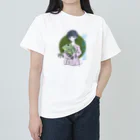 chicodeza by suzuriのカエル好きな女の子 ヘビーウェイトTシャツ