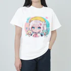 那須モバイル店の帽子を被る女の子 Heavyweight T-Shirt