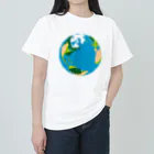 コチ(ボストンテリア)の地球(ドット絵) ヘビーウェイトTシャツ