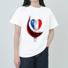 WINE 4 ALLの国旗とグラス：フランス（衣類） ヘビーウェイトTシャツ