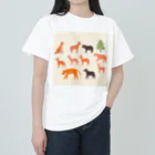 ZUZUKAMAのゆるくてかわいい動物の群れ ヘビーウェイトTシャツ