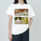 かえる商店の黄昏と曙 by Alfons Mucha ヘビーウェイトTシャツ