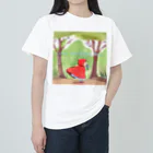 petitringo -プチリンゴ-のおばあさんのお家へ向かう赤ずきんちゃん ヘビーウェイトTシャツ