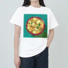 Yuhki | おばけのゆうき 公式オンラインショップ　【ちぎり絵・貼り絵のTシャツ・パーカー・スマホケース・バッグ・日用品・雑貨・文具・ドッグTシャツなど販売中】の朱色のお椀に入ったみそ汁(ちぎり絵/貼り絵) ヘビーウェイトTシャツ