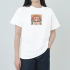 G7のショップの 花咲く彼方の美少女のアートコレクションBeauty Amidst Blossoms - Girl's Art Collection ヘビーウェイトTシャツ