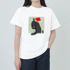 たげてげ屋のモノオモウ猫の１１月（黒猫） Heavyweight T-Shirt