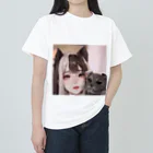 ラッキーLOVEの猫耳地雷っ娘2 Heavyweight T-Shirt