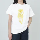 ペッチャリーノ・ヘチマチョフのスタンディング☆ネコ (yellow) ヘビーウェイトTシャツ