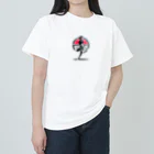 面白デザインショップ ファニーズーストアの片足立ちの美女 Heavyweight T-Shirt