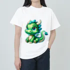 滝本Buddyの辰年のかわいいキャラクター ヘビーウェイトTシャツ