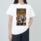 ブラックホワイトの美術館車 Heavyweight T-Shirt