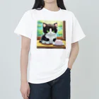 yoiyononakaのお餅と白黒猫 Heavyweight T-Shirt