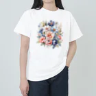 ファンシーTシャツ屋のパステルカラーの花束 ヘビーウェイトTシャツ