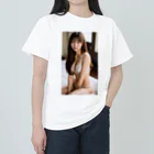 BeautifulLadyCollectionTokyoのAI下着美女(白) ヘビーウェイトTシャツ