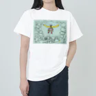 カロドッグのとりのかみさまブルー ヘビーウェイトTシャツ