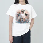 はなうさまほのうさぎと時計｡.:*･ﾟ ヘビーウェイトTシャツ