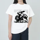 ＊の墨絵うさぎ“切磋琢磨” ヘビーウェイトTシャツ