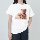 星パンダショップのはなとくま　～flower and bear～ ヘビーウェイトTシャツ