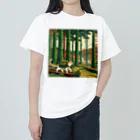Aoyanicの浮世絵猫野営６ ヘビーウェイトTシャツ
