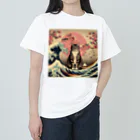 ParadigmStar　パラダイムスターの浮世絵猫　波桜 Heavyweight T-Shirt