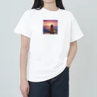 241028mada-mumeinadezaina-の女性の後ろ姿 Heavyweight T-Shirt