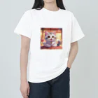 kuromasu_yuzuの夕焼けにゃんにゃん ヘビーウェイトTシャツ