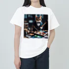 Koroniumの一匹の個性的な猫が絵筆を握っています Heavyweight T-Shirt