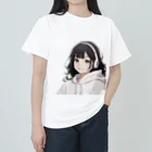 Ujimacchaのヘッドホン女子 ヘビーウェイトTシャツ