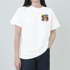 大人かわいい動物の世界のカラフル猫 Heavyweight T-Shirt